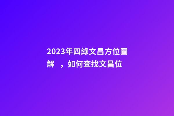 2023年四綠文昌方位圖解，如何查找文昌位
